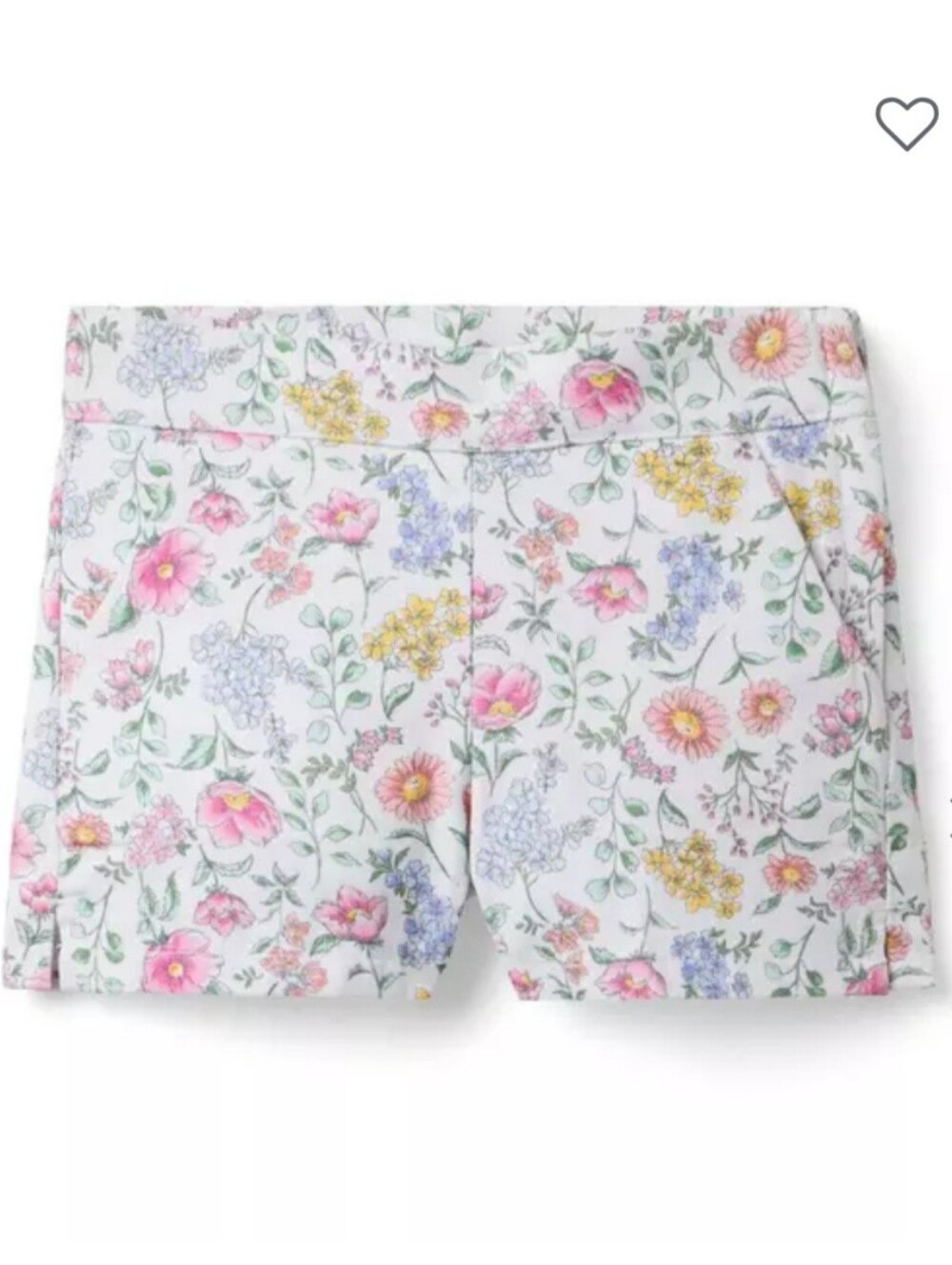 Janie and Jack Floral Shorts Girls Multicolor Side Zip Adjustable Waist Size 6.